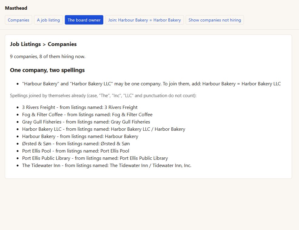Masthead: another of its screens