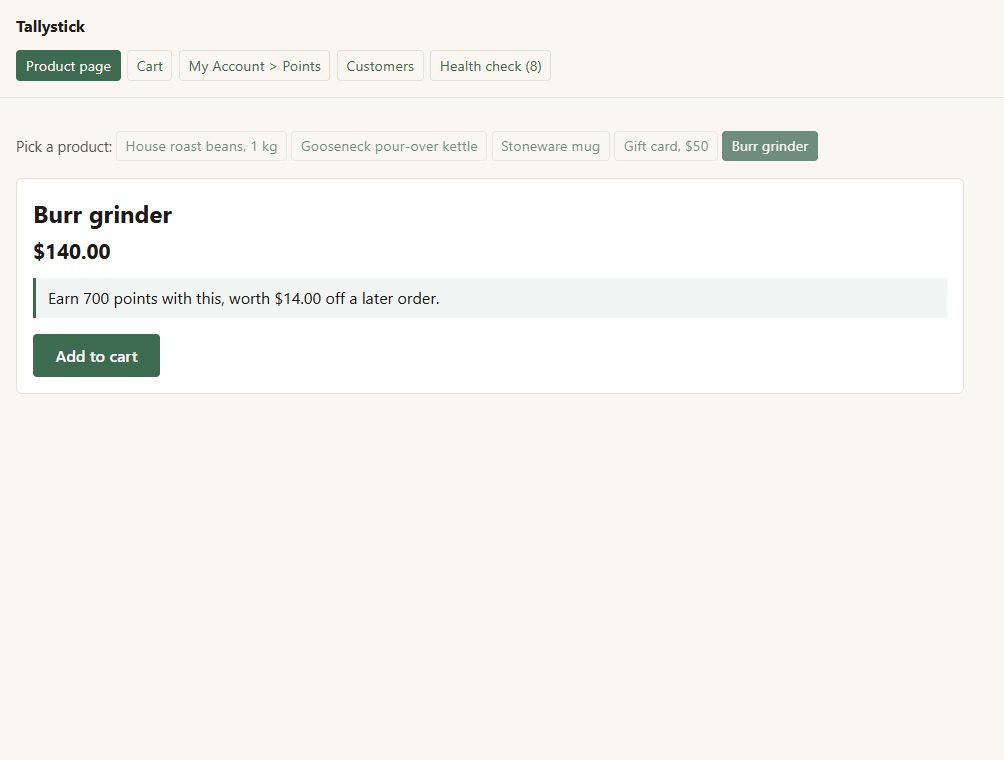 Tallystick: another of its screens